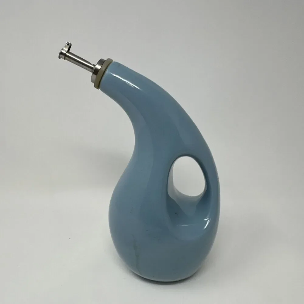 Rachael Ray Ceramic EVOO Oil and Vinegar Dispensing Bottle, Agave Blue
